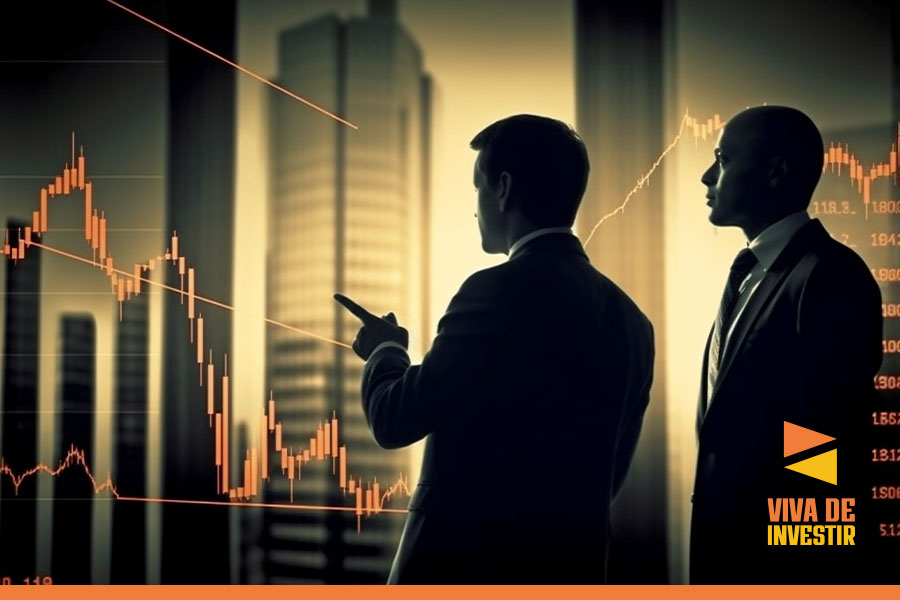 dois empresarios analizando um gráfico de investimento
